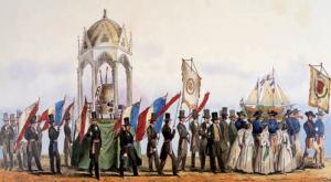 Памятник Гутенбергу в Страсбурге, торжественное открытие 25 июня 1840 года
