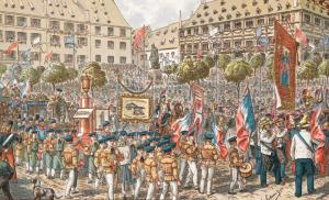 Памятник Гутенбергу в Страсбурге, торжественное открытие 25 июня 1840 года