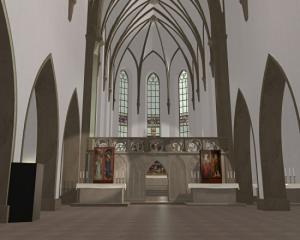 Вид церкви в Изенгейме после завершения Изенгеймского алтаря, реконструкция