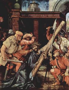 Матиас Грюневальд, Таубербишофсхаймский алтарь, Несение креста (Художественная галерея Карлсруэ)