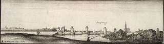 Крытые мосты в Страсбурге, гравюра XVII века