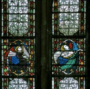 Готическая церковь Св. Георгия, витраж, Селеста, Эльзас, Франция