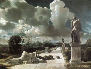Карел Виллинк, «Пейзаж с опрокинутой статуей»