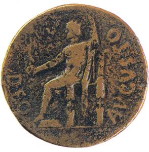 Монета с изображением статуи Августа, Таррагона, Испания