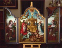 Новозаветная Троица с мистическим источником животворящей крови Христа, приписывается Жану Белльгамбу и его мастерской