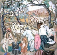 Борис Григорьев, «У зебр (в зоологическом саду)»