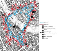 Карта маршрута процессий на карнавале, Базель, Швейцария