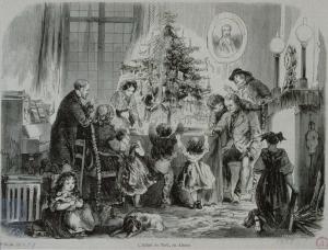 Рождество в Эльзасе, гравюра 1858 года