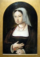 Портрет молодой  женщины с букетом цветов, нидерландский мастер, 1540-е гг.