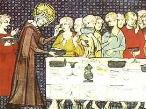 Людовик IX Святой угощает нищих