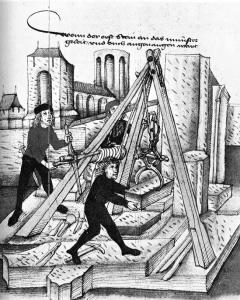 Мастера на стройке, рисунок конца XV века