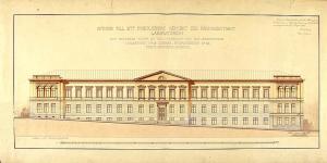 Фасад корпуса Fabiania, чертеж Густава Нюстрёма, 1895 г.