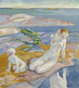 Юрьё Оллила, «Мать и дитя на скале», 1910