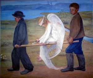 Хуго Симберг, фреска «Раненый ангел», собор Тампере, Финляндия