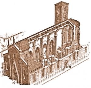 Разрез церкви Сан-Доменико, Турин, Италия