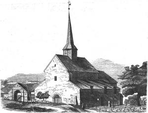 Церковь Гамле-Акер в Осло, иллюстрация из журнала Illustreret Nyhedsblad (1852)