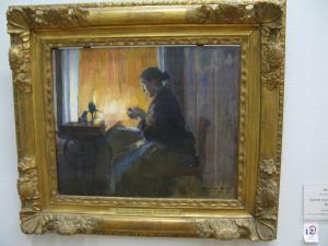Гарриет Баккер. «Шитье при свете лампы» (1890)
