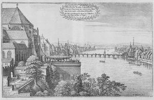 Соборная платформа с видом на Рейн в Базеле, гравюра 1642 года