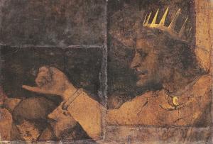 Ганс Гольбейн Младший, фрагмент росписи зала Базельской ратуши, высокомерный царь Ровоам