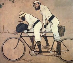 Картина «Рамон Казас и Пере Ромеу на велосипеде-тандеме»