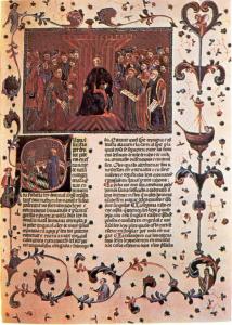 Миниатюра из Кодекса Морского консулата, Llibre del Consolat del Mar (1407-1412), Валенсия