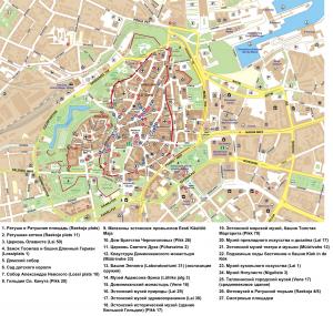Карта исторического центра Таллина, Эстония