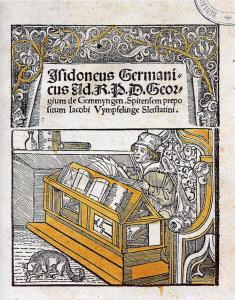 Обложка «Грамматики» Якоба Вимпфелинга, 1497