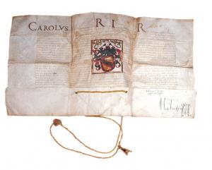 Грамота о даровании дворянского титула Беатусу Ренанусу, 1523, пергамент