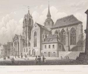 Готическая церковь Св. Георгия ок. 1850 года, Селеста, Эльзас, Франция