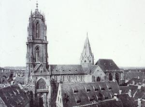 Готическая церковь Св. Георгия, снимок 1906 года, Селеста, Эльзас, Франция