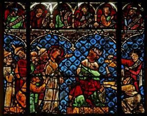 Кафедральный собор Страсбурга, витраж со сценами Страстей Христовых
