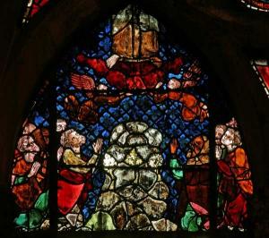 Кафедральный собор Страсбурга, витраж со сценами Воскресения и явлений Христа