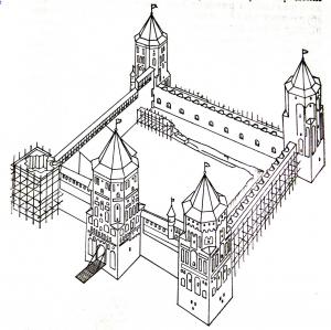 Вид Мирского замка в начале XVI века