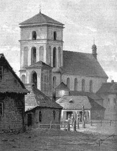 Николаевский костел в Мире, иллюстрация XIX века