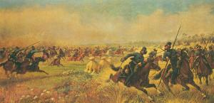 Картина Мазуровского «Дело казаков Платова под Миром 9 июля 1812 г.»