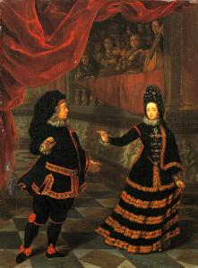 Иоганн Вильгельм Пфальцский и Анна Мария Луиза Медичи в испанских костюмах