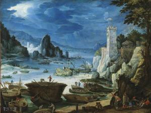 Пауль Бриль. Порт с видом на замок (1601)
