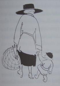 Сигне Хаммарштен с дочерью. Рисунок Сигне Хаммарштен