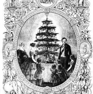 Королевская семья у елки, из Illustrated Londons News, 1848