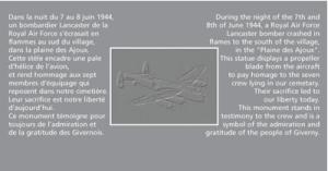 Стела в память о британских авиаторах в Живерни, Франция