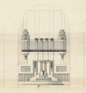 Церковь Каллио, проект органа, эскиз Ларса Сонка, Хельсинки, Финляндия