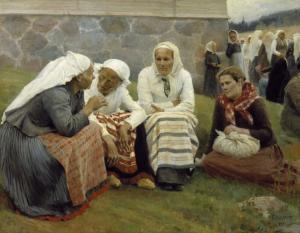 Альберт Эдельфельт, «Женщины у церкви в Руоколахти»