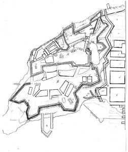 Крепость Акерсхус, Осло, карта ок. 1690 года