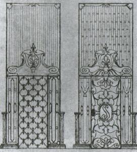 Особняк М. В. Штифтера, проект решетки лифта
