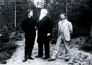 Горький, Стасов и Репин в Пенатах (1904)