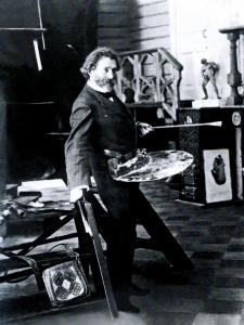 Репин в только что отстроенной мастерской (1907-1908)