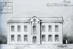 А. Аплаксин. Сампсониевский собор, Юбилейный домик (проект главного фасада) (1908 год)