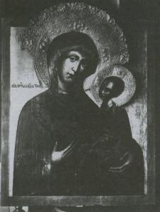 Сампсониевский собор. Икона Тихвинской Божией Матери (фото начала XX века)