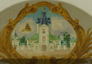 Сампсониевский собор. Картина И. Петрова над дверью трапезной