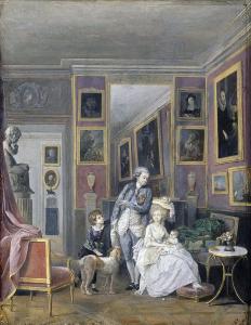 Граф Александр Строганов с женой и детьми в Париже, 1778